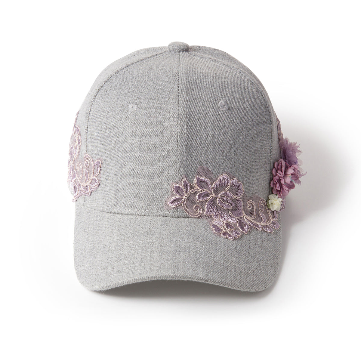 Women\'s Embroidered Baseball Cap Adjustable Soft Breathable Hats Floral(Gray) Sierra Glow Hand Embroidery Baseball Cap – Artesana Love main image 4