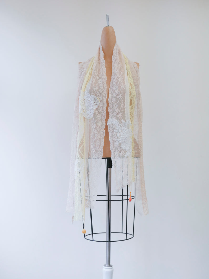 Pale Yellow Lace Symphony Lace Scarf