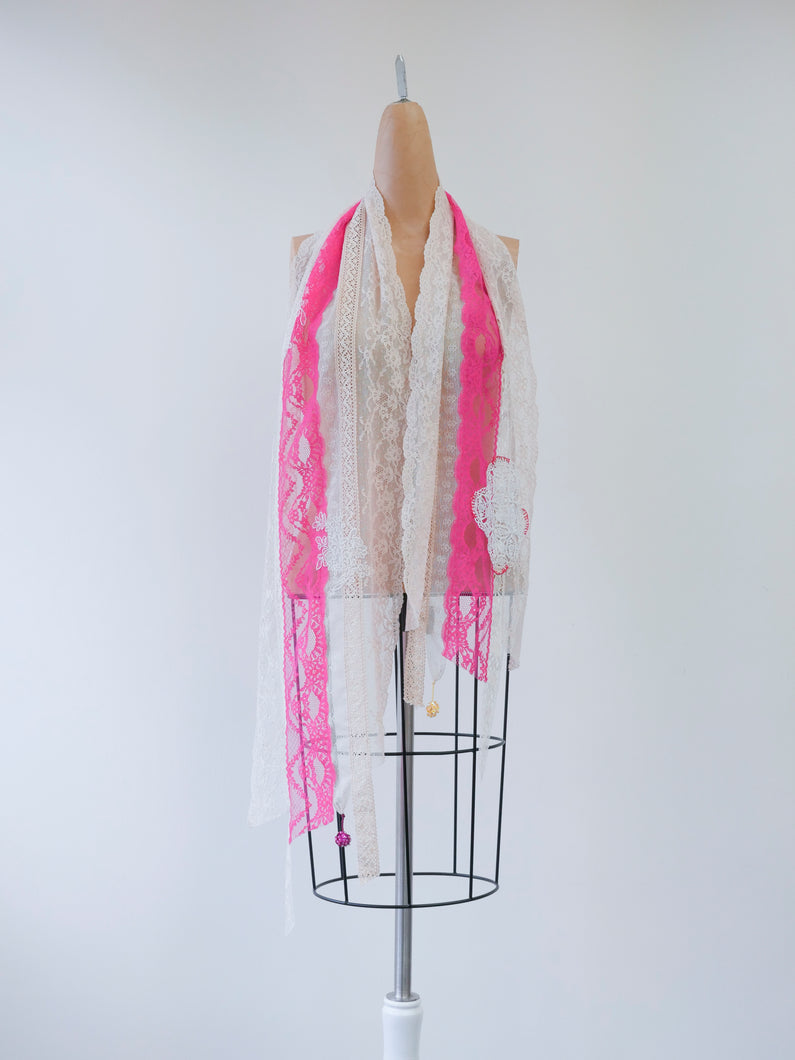 Hot Pink Lace Symphony Lace Scarf