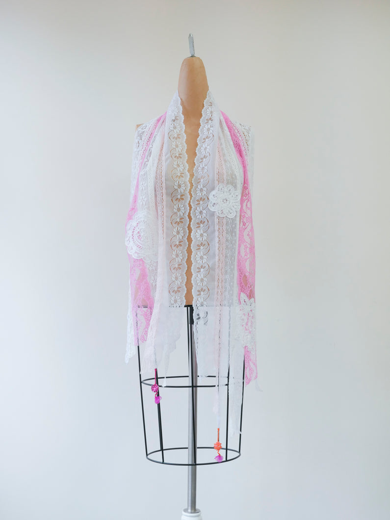 Pink Lace Symphony Lace Scarf
