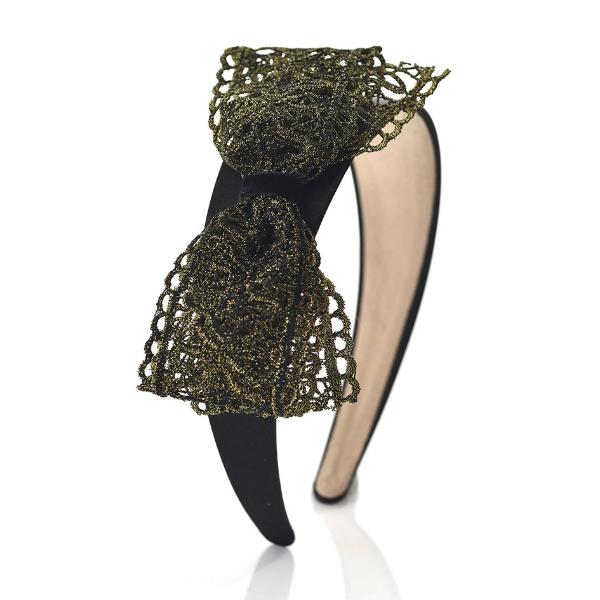 Gold Bow Black Fairyband Headband