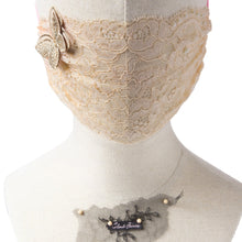 Gia Butterfly Gold Lace Veil Fairymask