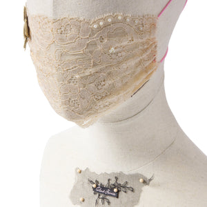 Gia Butterfly Gold Lace Veil Fairymask