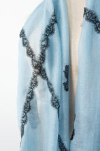 Criss Cross Blue Cashmere Lace Scarf