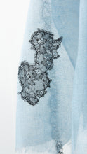 Criss Cross Blue Cashmere Lace Scarf
