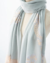 Nostalgia Pale Blue Cashmere Lace Scarf