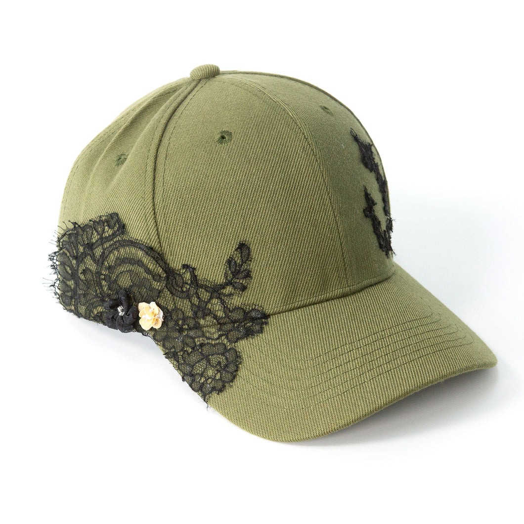 Lace-en-Fleur Green Fairycap Baseball Cap