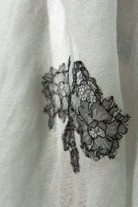 Criss Cross Grey Blue Cashmere Lace Scarf