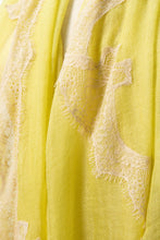 Pearls-en-Bows Lime Yellow Cashmere Lace Scarf