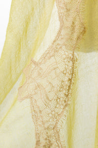 Pearls-en-Bows Lime Yellow Cashmere Lace Scarf