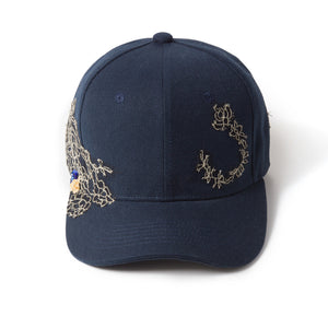 Lace-en-Fleur Navy Blue Fairycap Baseball Cap