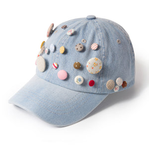 Buttons Up Denim Fairycap Baseball Cap