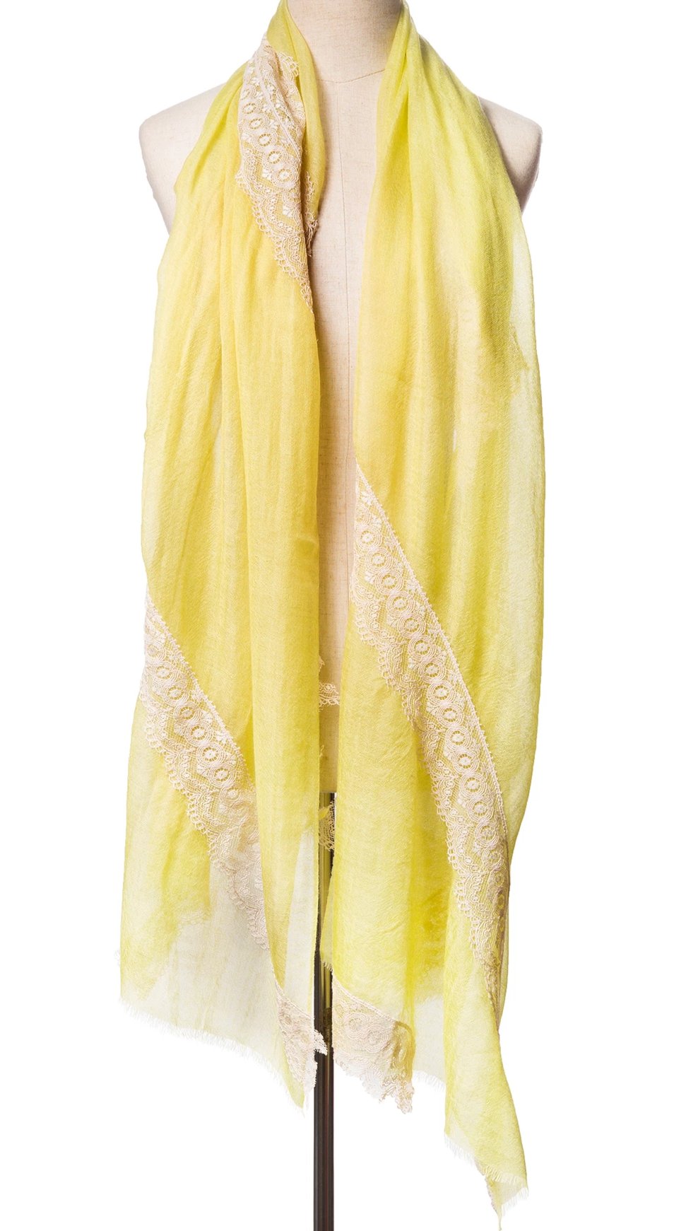 Flow Yellow Cashmere Lace Scarf