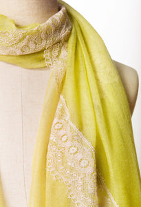 Flow Yellow Cashmere Lace Scarf
