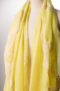 Flow Yellow Cashmere Lace Scarf