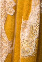 Pearls-en-Bows Golden Yellow Cashmere Lace Scarf