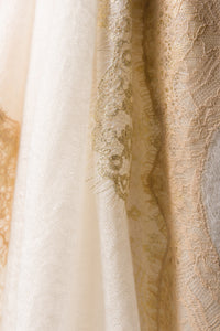 Pearls-en-Bows Cream Cashmere Lace Scarf