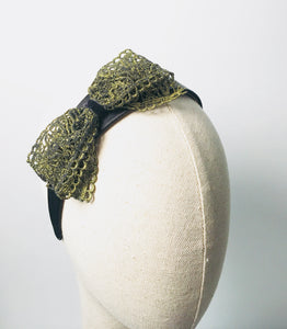 Gold Bow Black Fairyband Headband