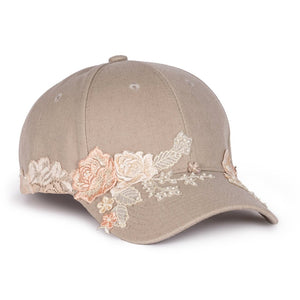 Lace-en-Pearl Beige Fairycap Baseball Cap