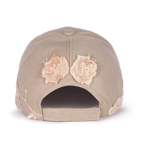 Lace-en-Pearl Beige Fairycap Baseball Cap