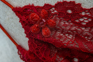 Scarlet Lace Veil Fairymask