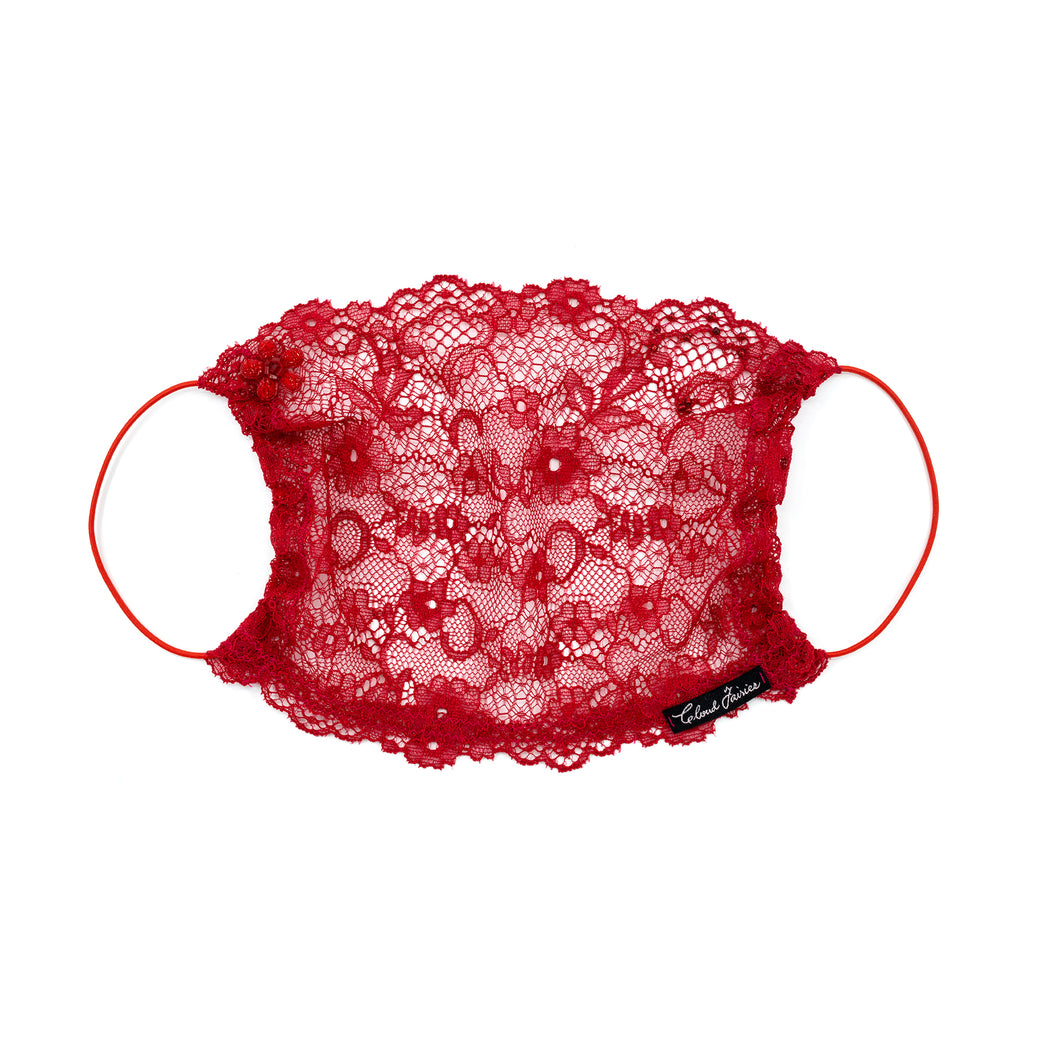 Scarlet Lace Veil Fairymask