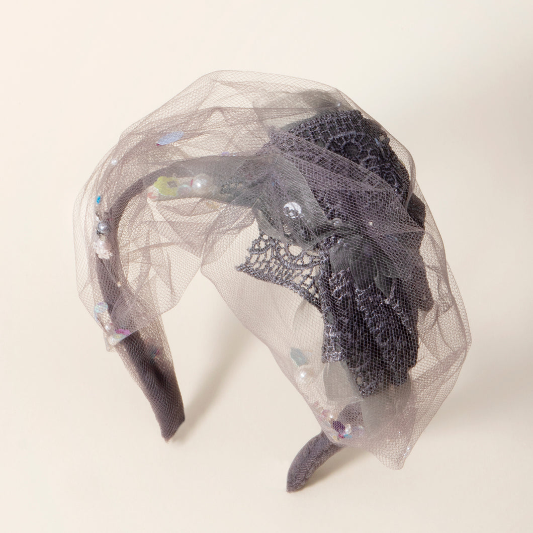 Grey Ruffle Moonlight Fairyband Headband
